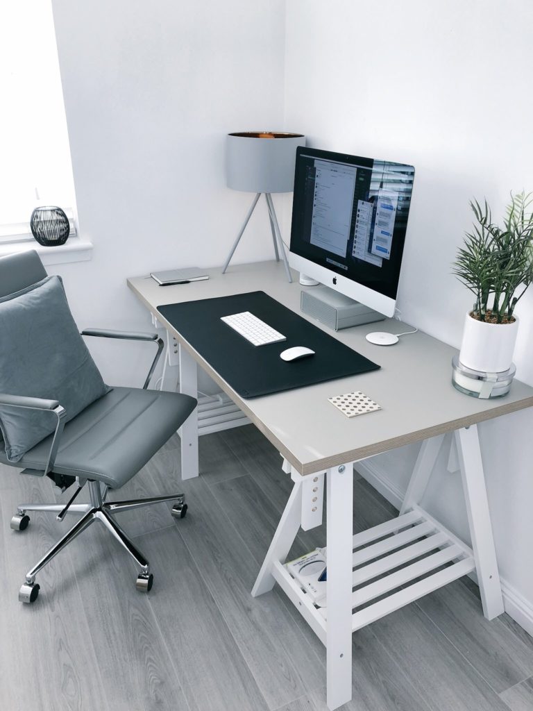 A clean and bright workspace with minimal clutter